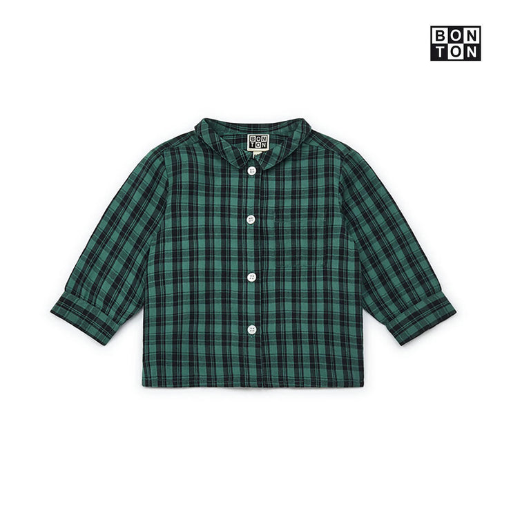 Green & Black Checked Shirt