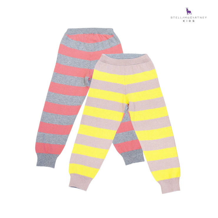 Pink, Yellow & Grey Knitted Leggings