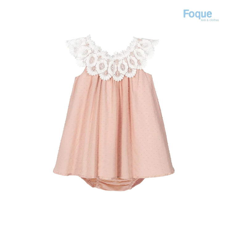 Pink Lace Trimmed Blouse & Bloomers