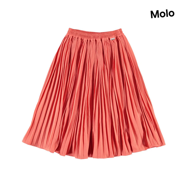 Coral Pleated Skirt