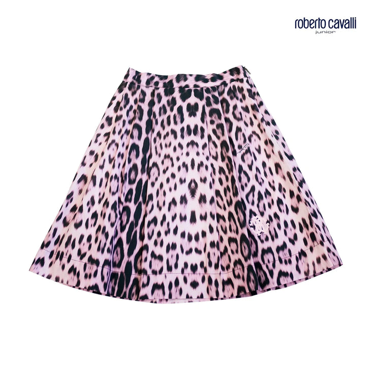 Pink Leopard Print Skirt
