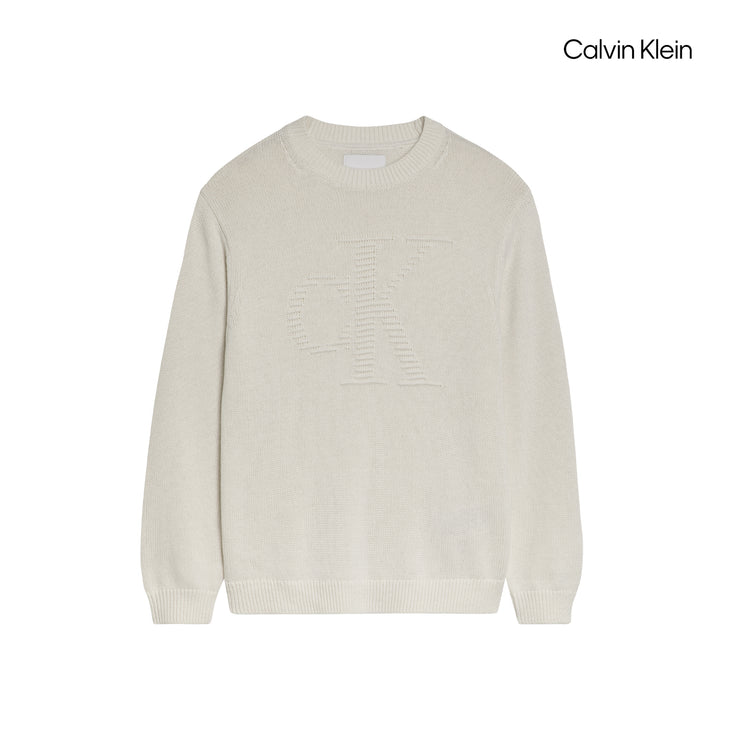 Ivory Textured Monogram Sweater