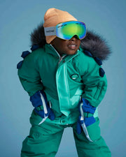 Blue & Green Ski Mittens