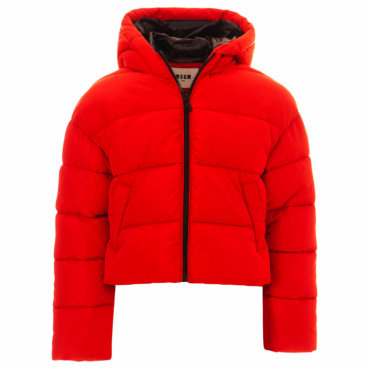 Red Hooded Puffer Jacket