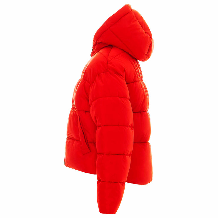 Red Hooded Puffer Jacket