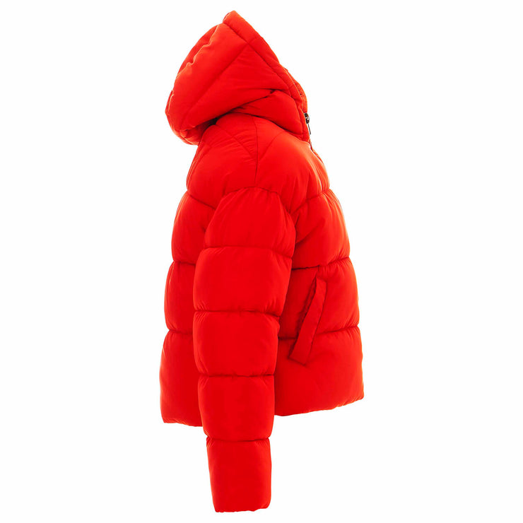 Red Hooded Puffer Jacket