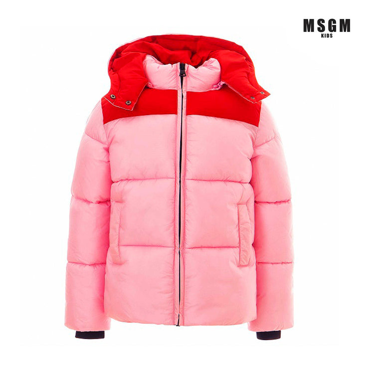 Pink Hooded Puffer Jacket