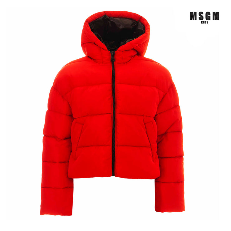 Red Hooded Puffer Jacket