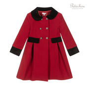 Red Coat With Black Velvet Trims