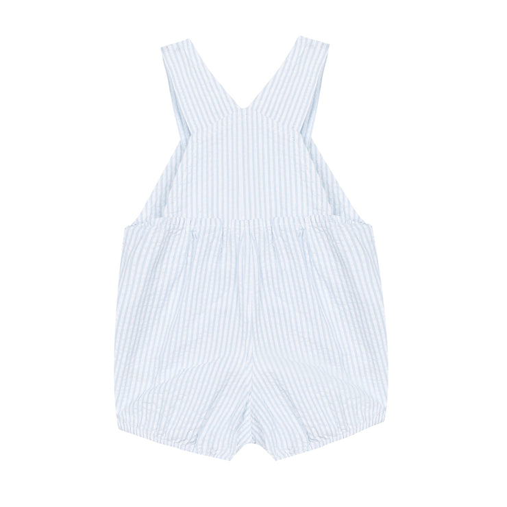 Blue & White Striped Dungarees