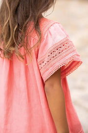 Coral Linen Dress