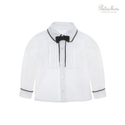 White Collared Shirt With Bowtie