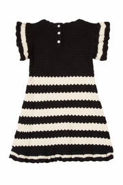 Black & White Striped Crochet Dress