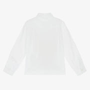 White Collared Shirt With Bib Detailing