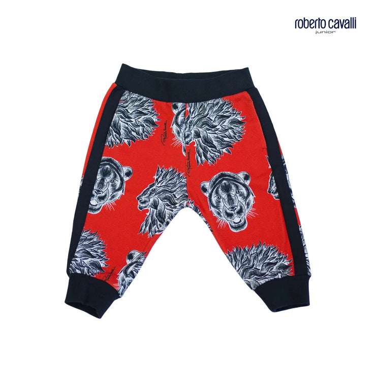 Red Panther Print Pants