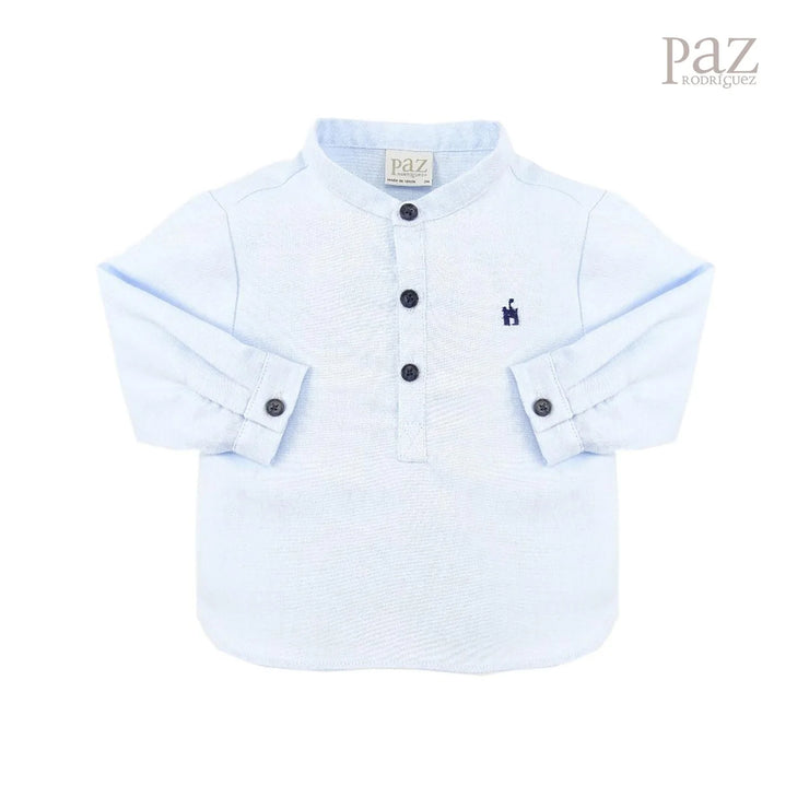 Light Blue Mandarin Collared Polo Shirt