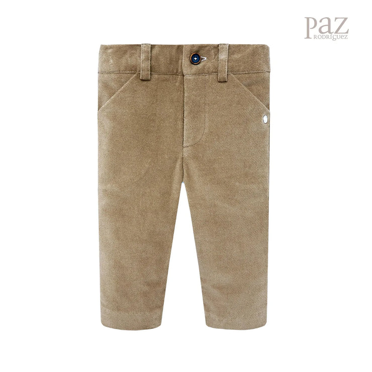 Camel Brushed Cotton Trousers