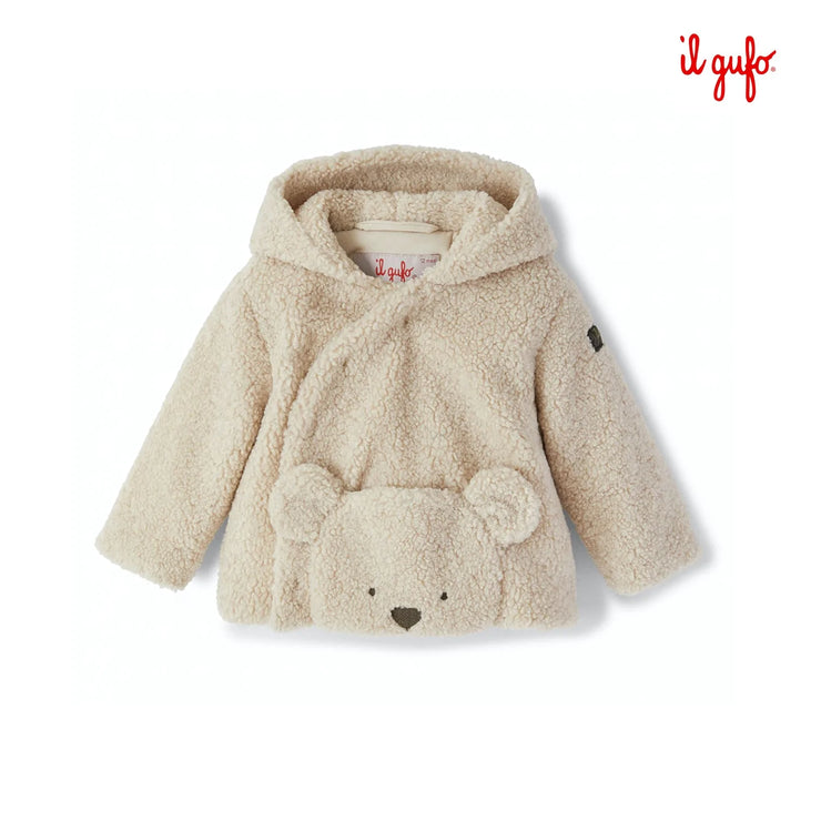 Beige Bear Pocket Fleece Coat