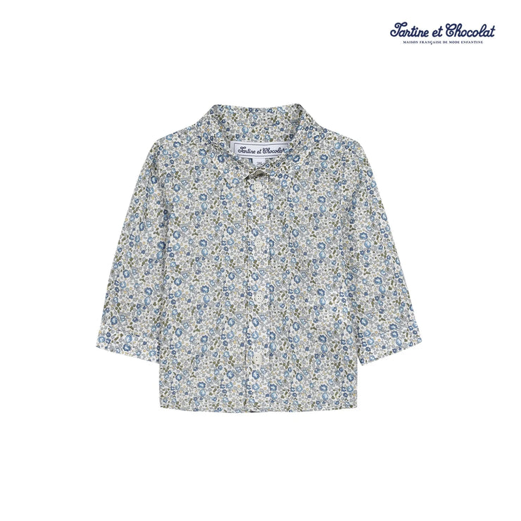 Flower Patterned Collared Shirt