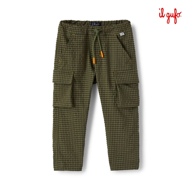 Army Green Check Cargo Pants
