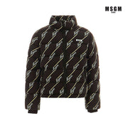 Black Logo Motif Puffer Jacket