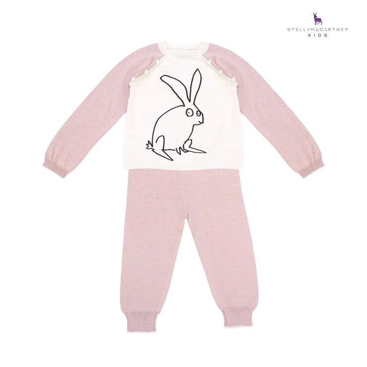 Pink & White Rabbit Jumper And Bottoms