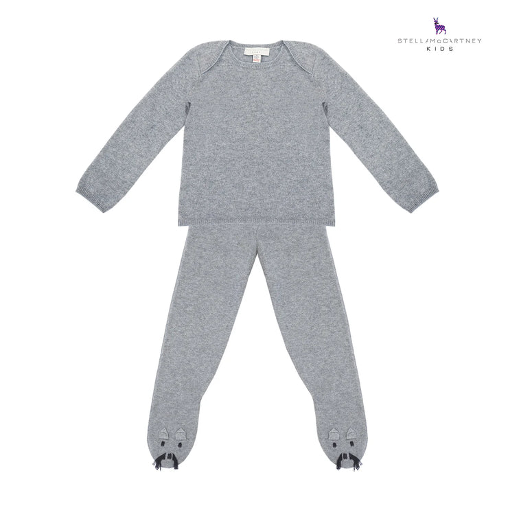 Grey Knitted Mouse Foot Set