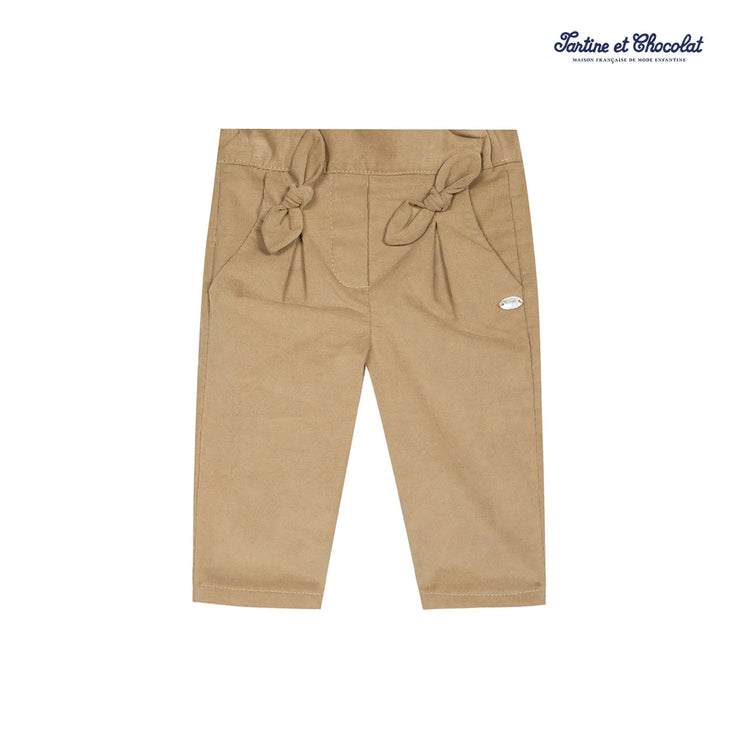 Camel Bow Detail Trousers