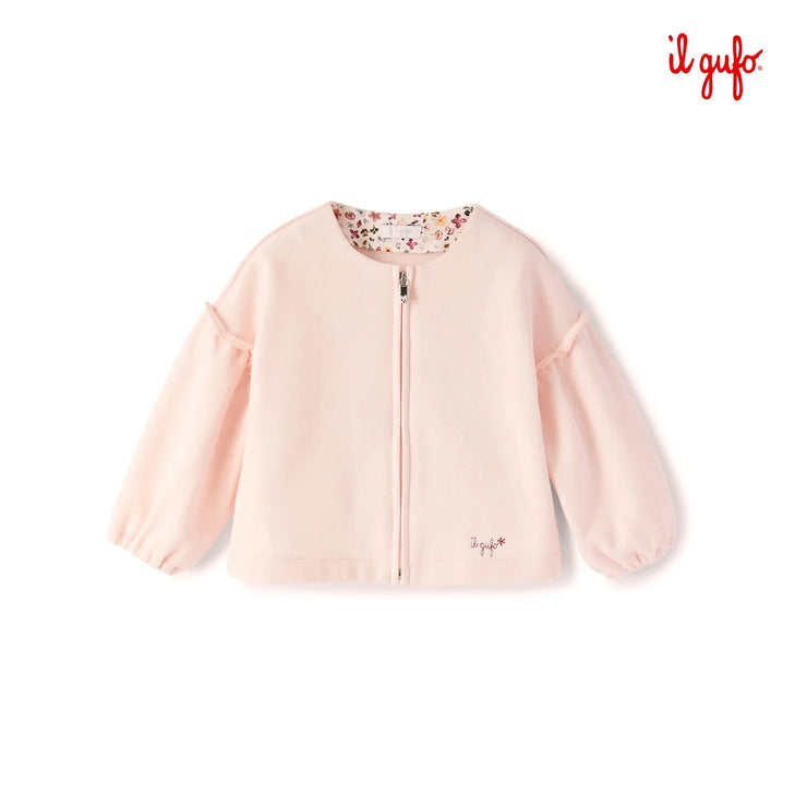 Pink Cotton Zip Up Jacket