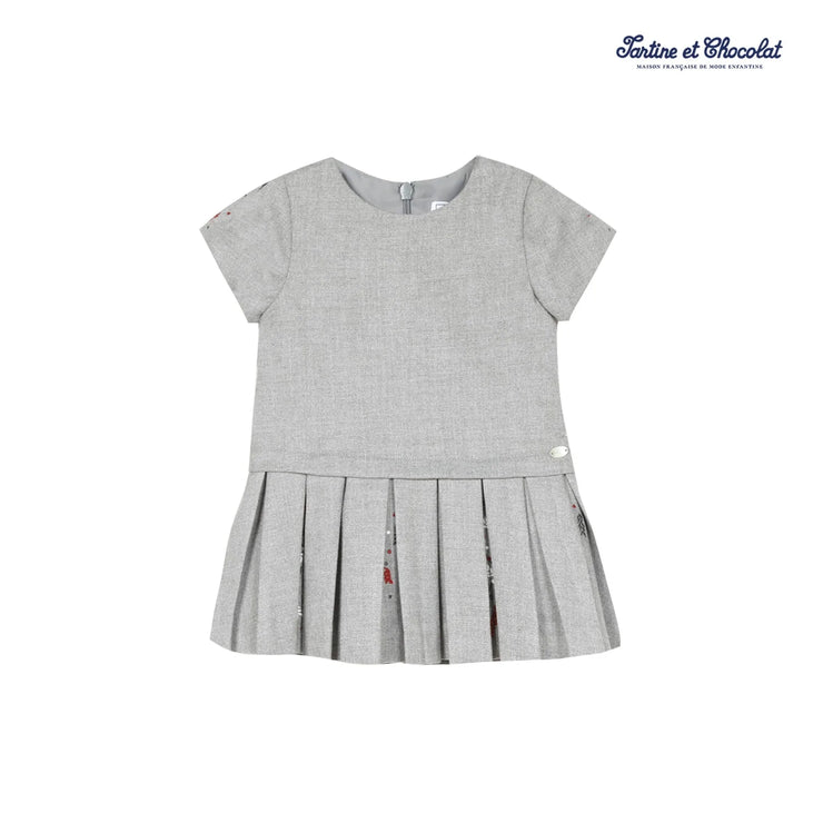 Grey Pleated Dress