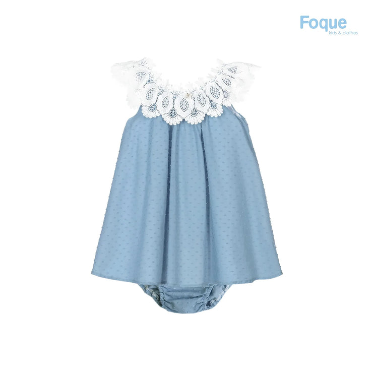 Blue Lace Trimmed Blouse & Bloomers