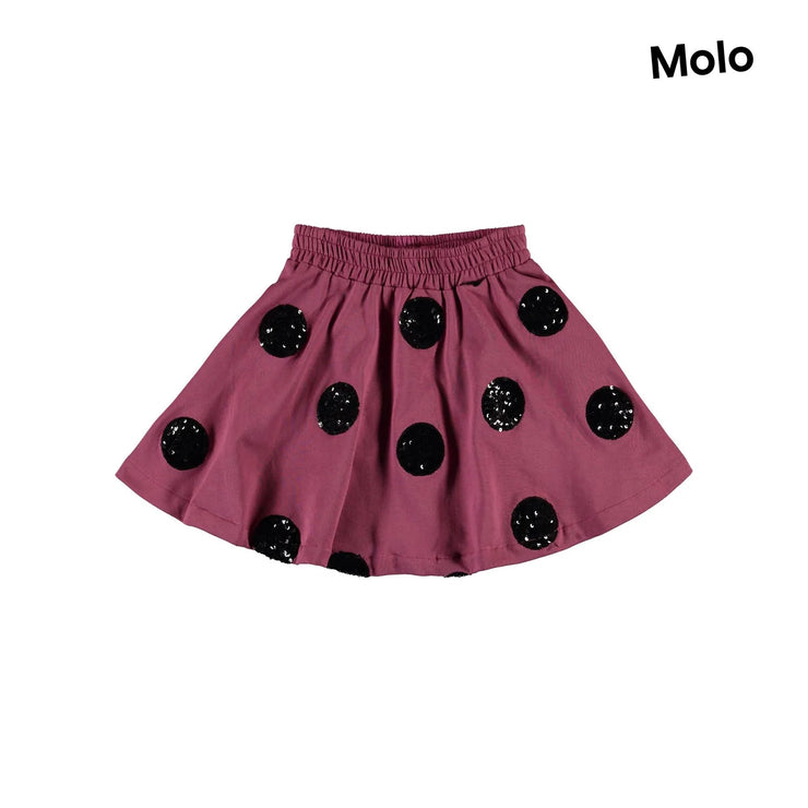 Berry & Black Sequin Polka Dot Skirt