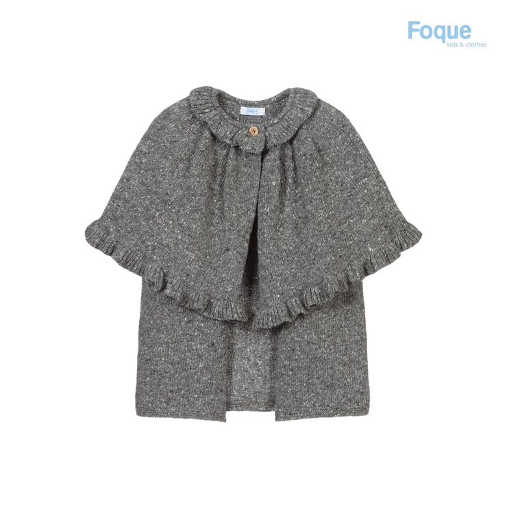 Grey Knitted Cape Coat