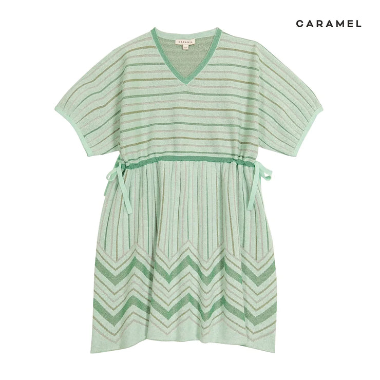 Green Striped Knitted Dress