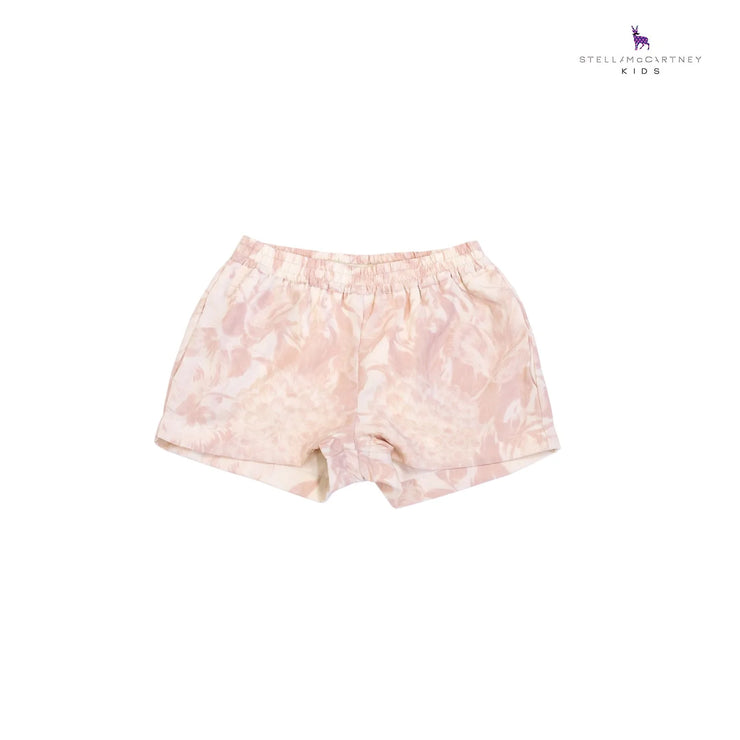 Pink & Cream Rose Print Shorts