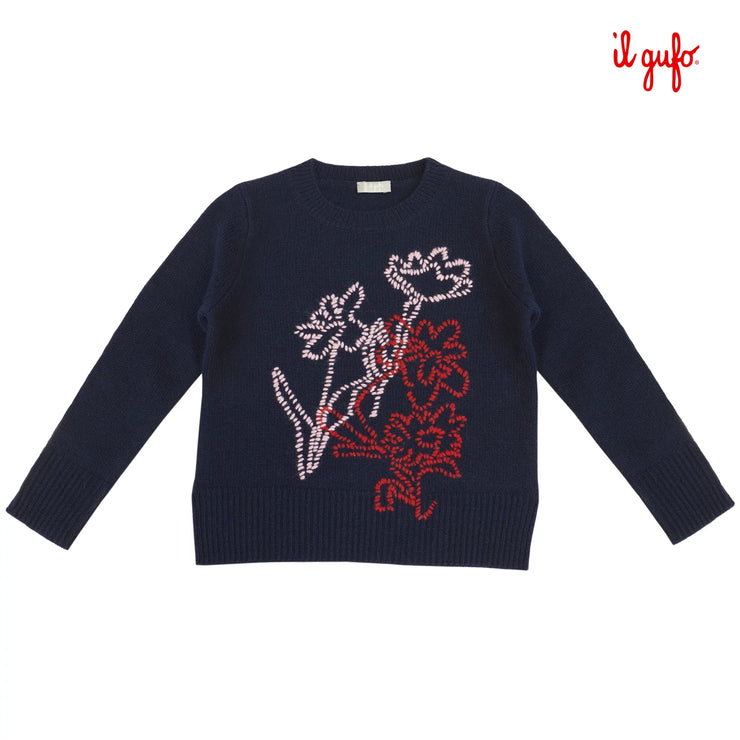 Navy Embroidered Jumper