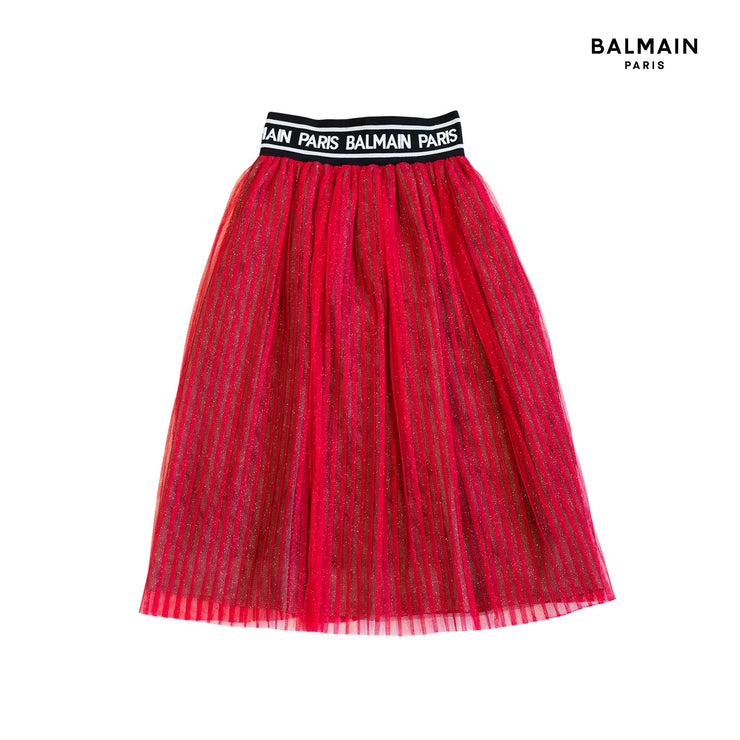 Red Tulle Metallic Skirt