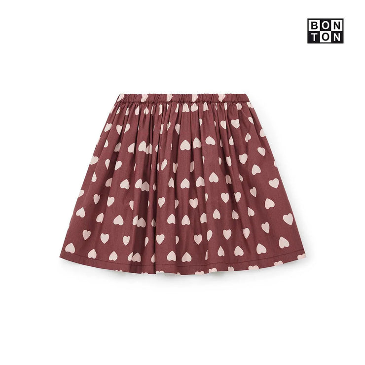 Brown Heart Motif Skirt