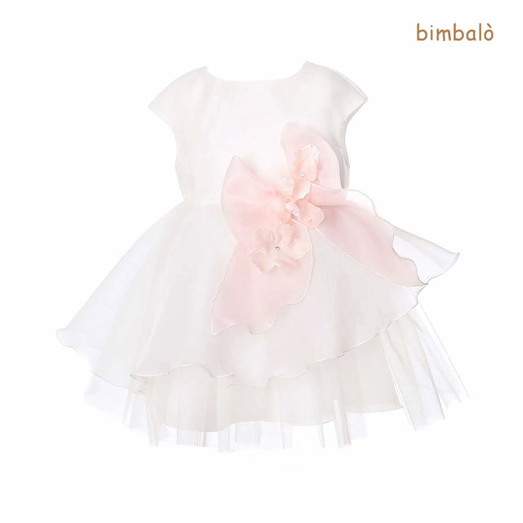 White Tutu Dress With Pink Bow