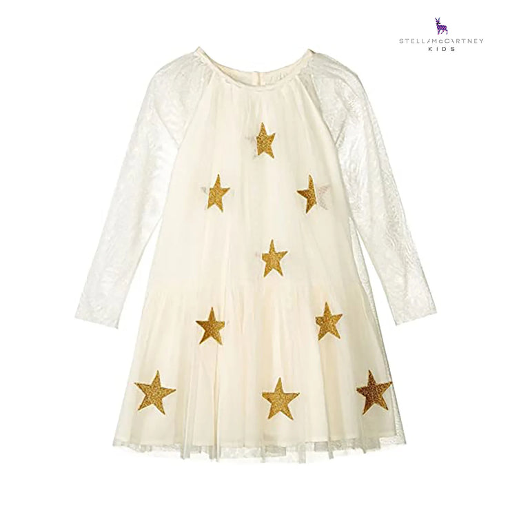 Cream Tutu Star Motif Dress