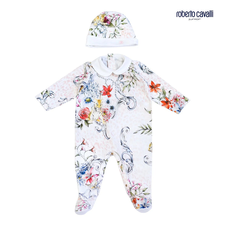 Patterned Babygrow & Hat