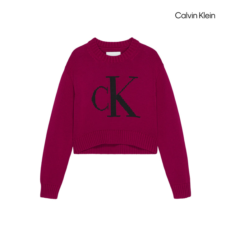 Berry Monogram Sweater