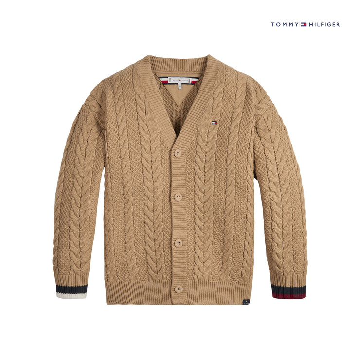 Camel Cable Cardigan