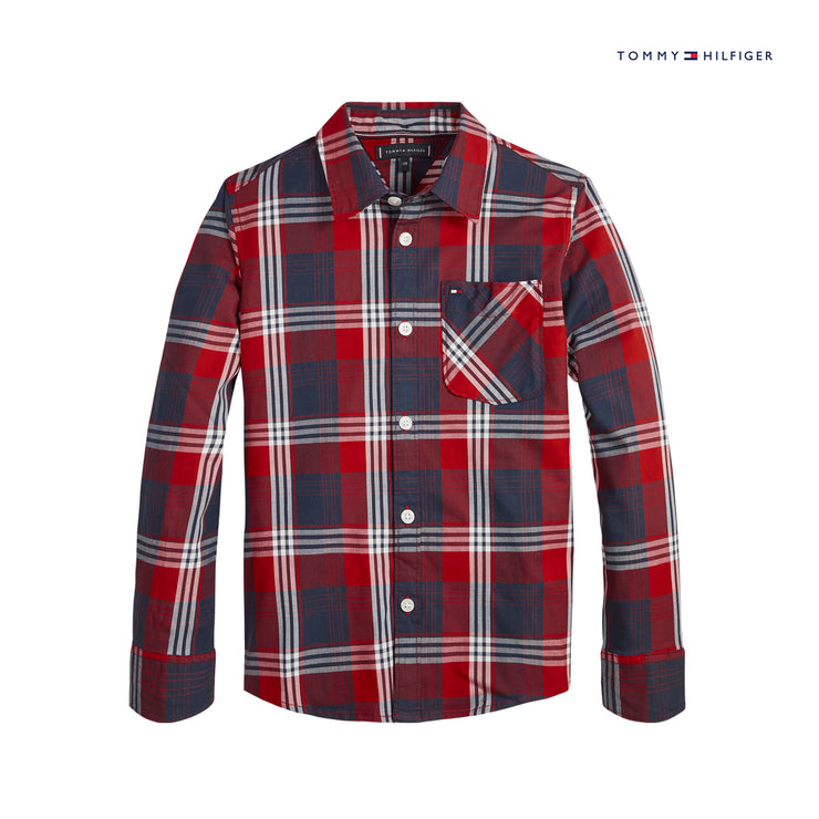 Red & Navy Checked Shirt