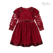 Red Lace Trim Dress