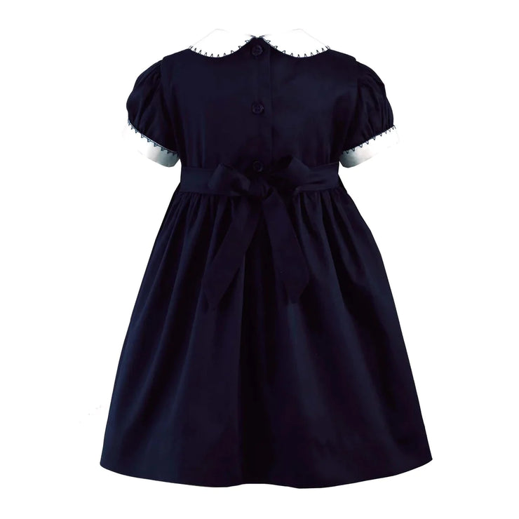 Navy Smocked Dress & Bloomers
