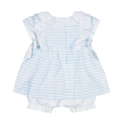 Blue & White Striped Dress & Bloomers