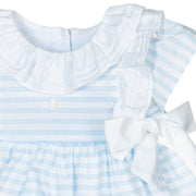 Blue & White Striped Dress & Bloomers