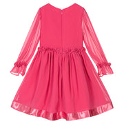 Fuchsia Pink Bow Waist Dress
