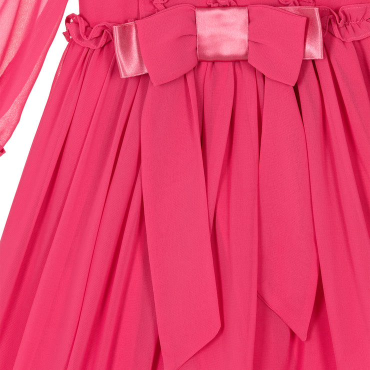 Fuchsia Pink Bow Waist Dress